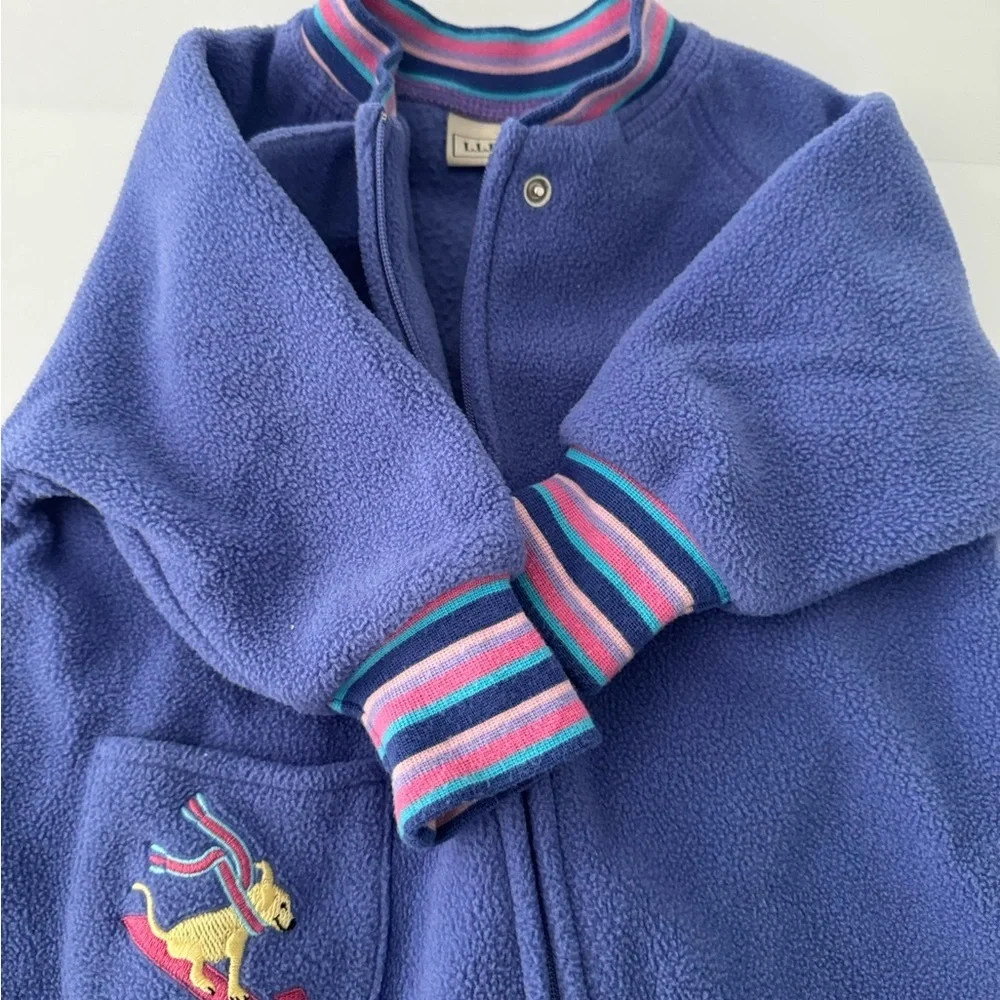 Vintage LL Bean Purple Fleece Footie Pajamas Size 6-12M